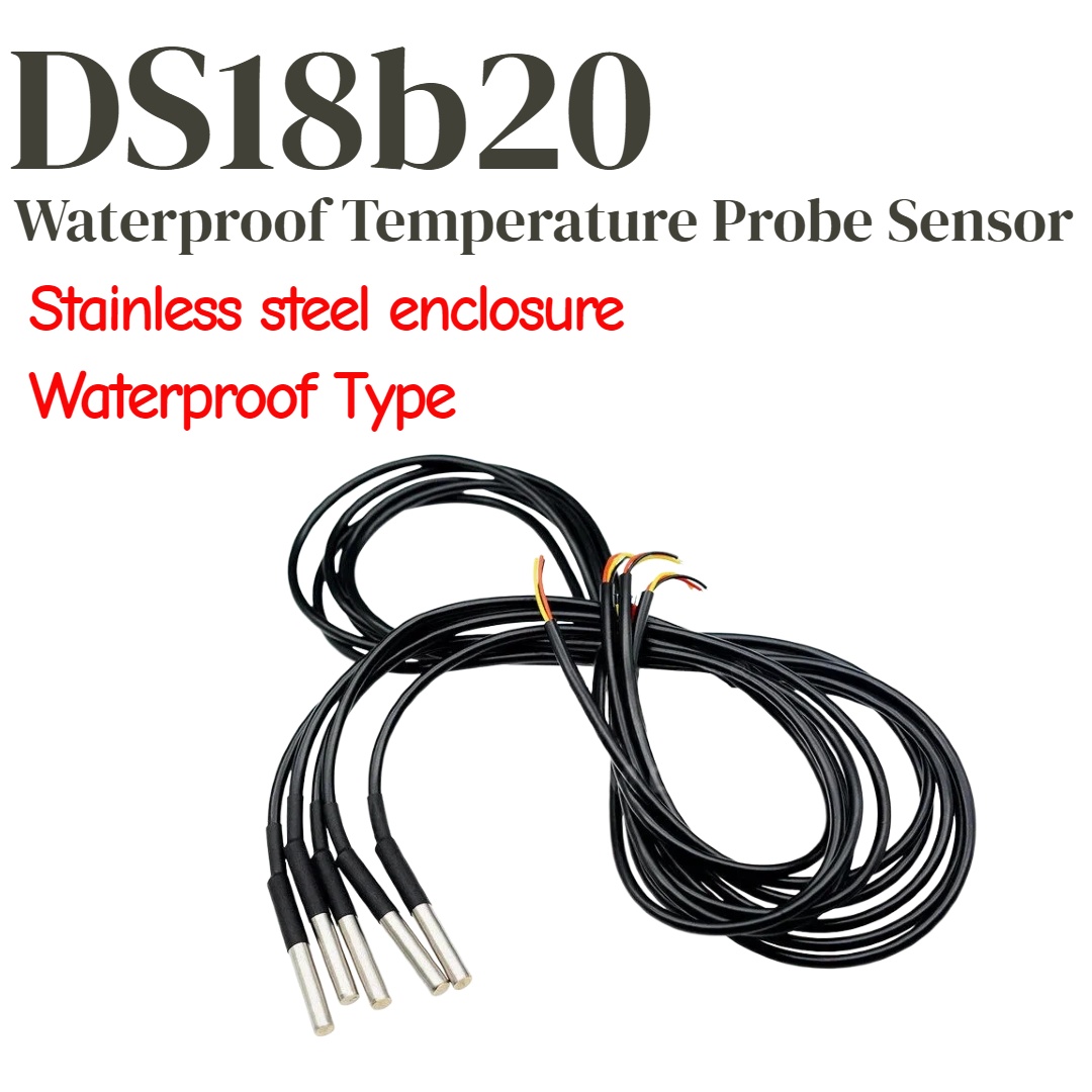 Ds18B20 Temperature Sensor - 1/5個 DS18b20 温度プローブ 温度センサー 1M 2M