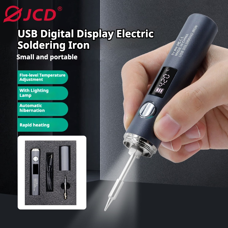 Flux Pen Electronics - USB Type-C はんだごて、5段階温度調節 260～420℃ ℃ DIY/電子機器修理用の交換可能なチップ付き調整可能ポータブル電動ペン