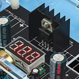 Learn Diy Electronics - LM317 電圧レギュレータ電源ボードキット DIY 調整可能な 1.25-12V モジュール、電圧計付き、電子学習やテスト用