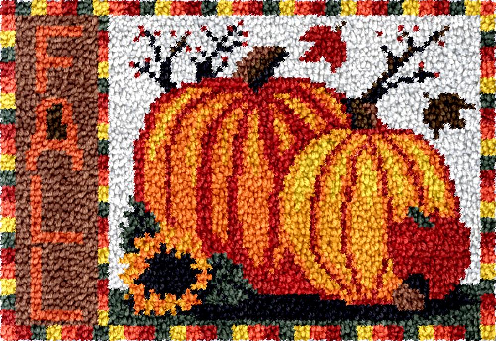Hobby Diy Electronics Kit - カボチャラッチフックキットプリントパターンハロウィンカーペット刺繍大人の工芸品趣味のものプラスチックキャンバス DIY knooppakket