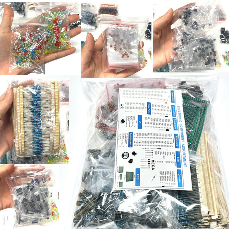 Capacitor Kit Assortment - 1818 個 DIY 電子部品キット詰め合わせ抵抗器ポテンショメータ DIP-IC LED