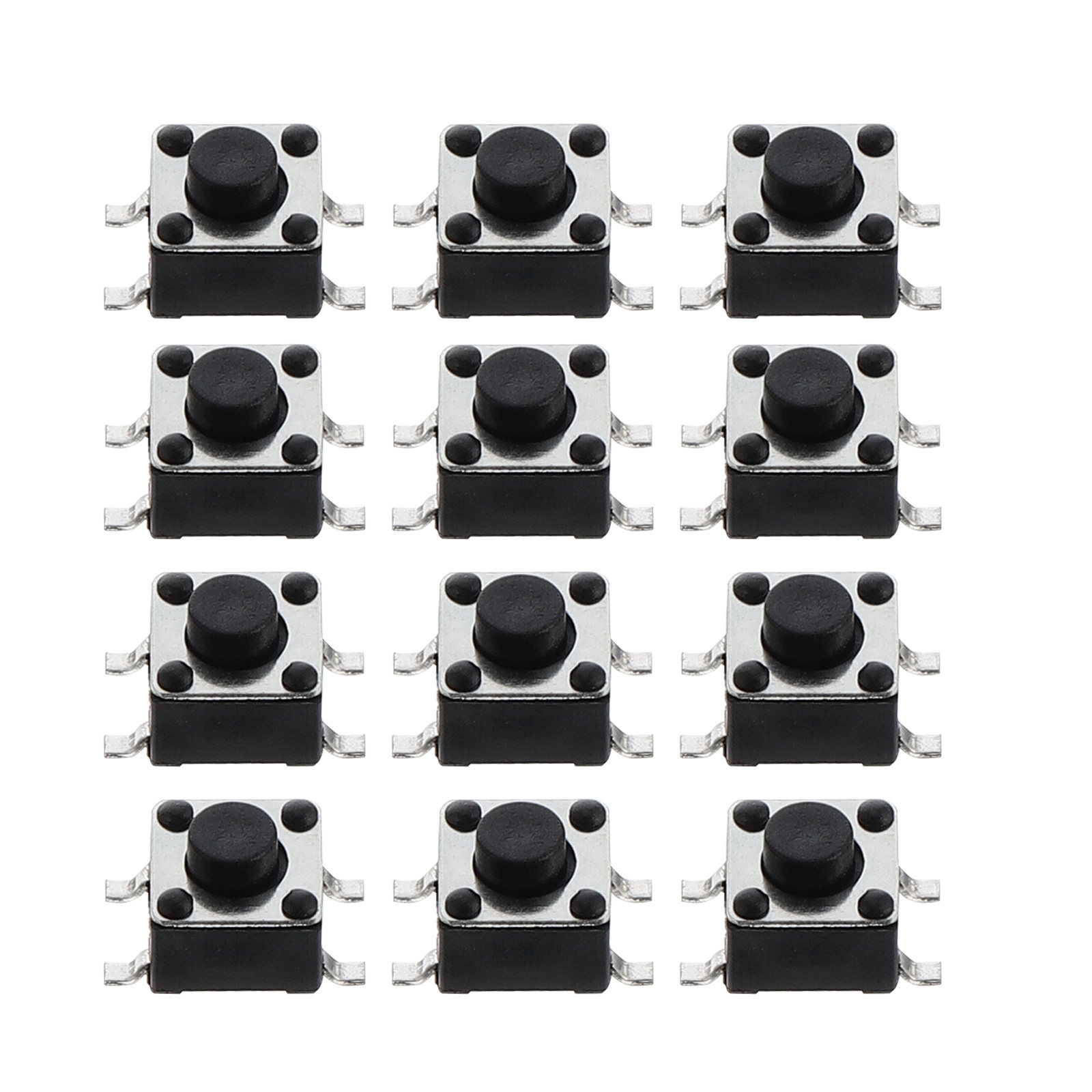 Push Button Tactile - 100個入りタクタイルプッシュボタンスイッチアソートメント マイクロモメンタリソリッド構造 多用途 家庭用電化製品