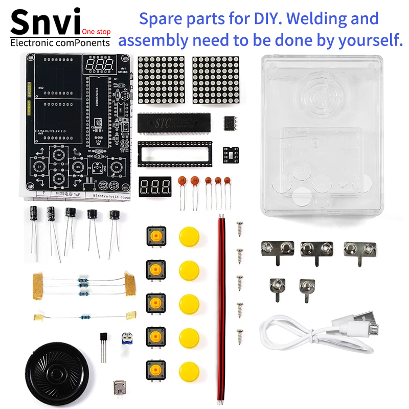 Diy Electronics For Kids - Snvi DIY ピクセルゲームコンソールキット 51 MCU テトリスパズル電子はんだ付け練習学習キット
