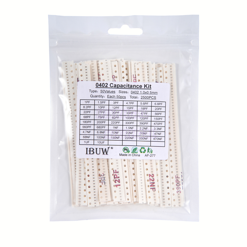 Capacitor Kit Assortment - 0402 smdセラミックコンデンサ各種キット1pF〜10uf 50値 * 50個 =