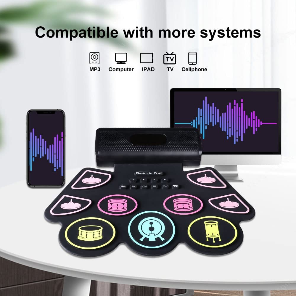 デジタルドラムセット,ポータブル,シリコン,9つの厚いパッド - Diy Electronics Projects For Adults のレビューと価格