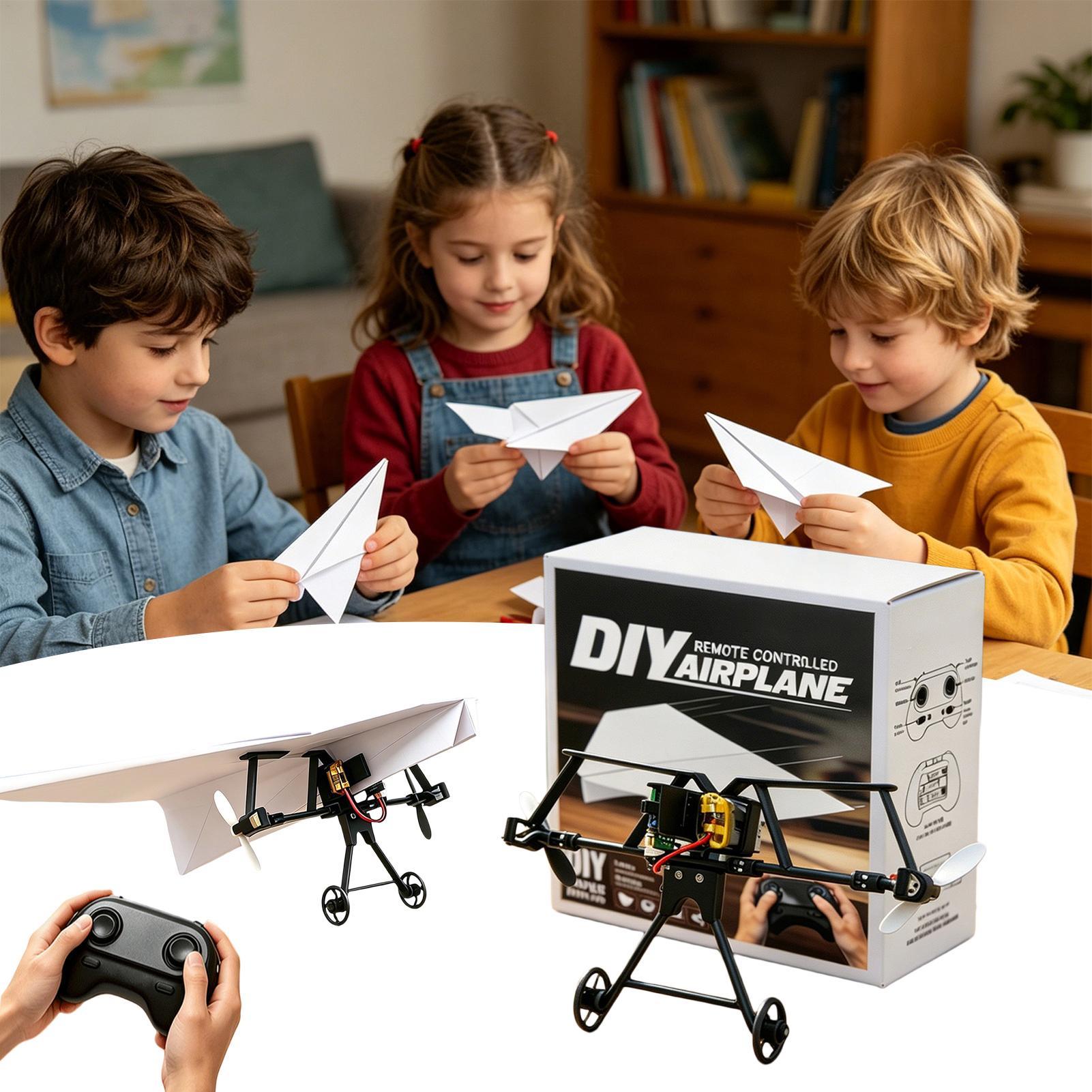 DIY RC紙飛行機キット、ジャイロスタビライザー付き電動リ - Diy Electronics For Kids のレビューと価格