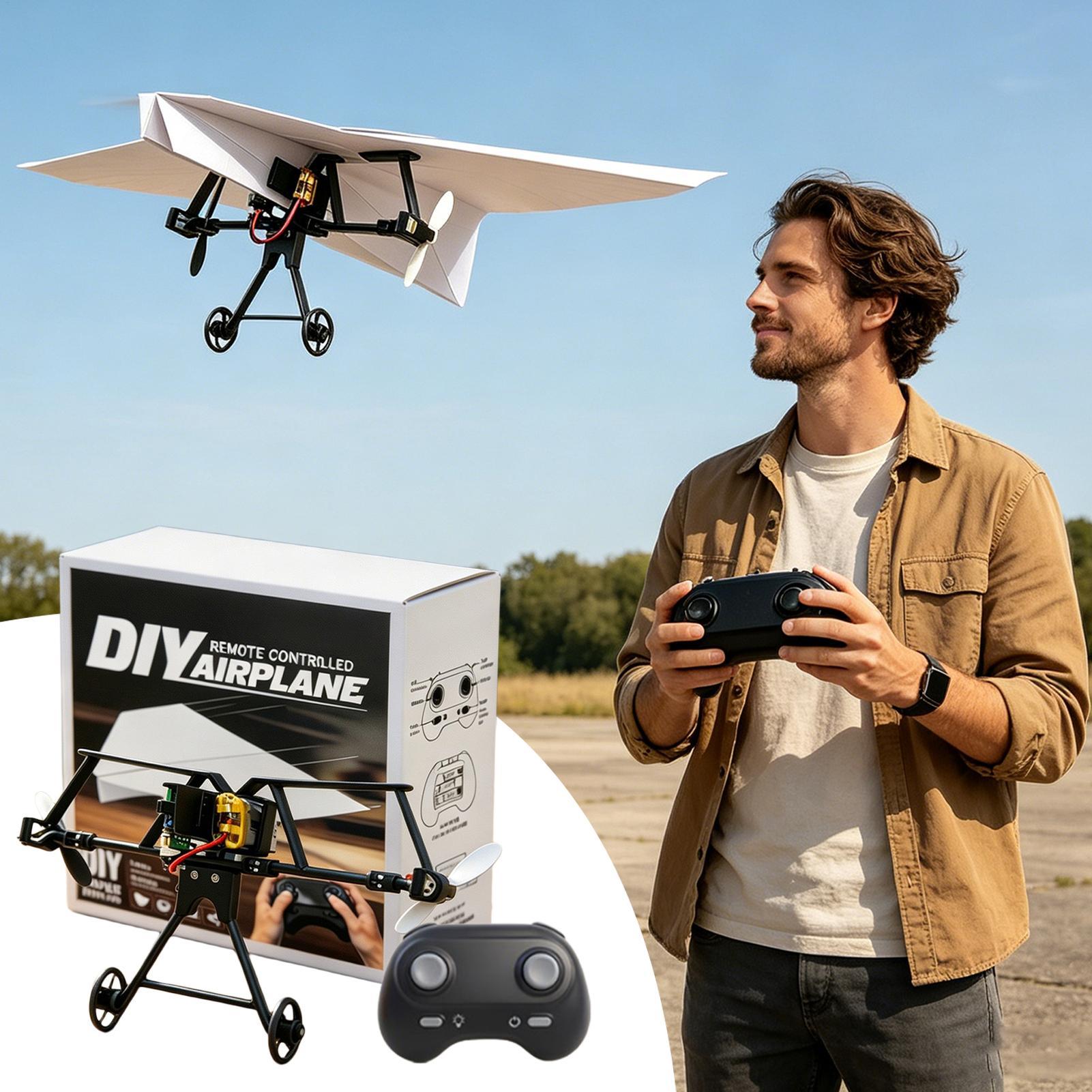 DIY RC紙飛行機キット、ジャイロスタビライザー付き電動リ - Diy Electronics For Kids のレビューと価格