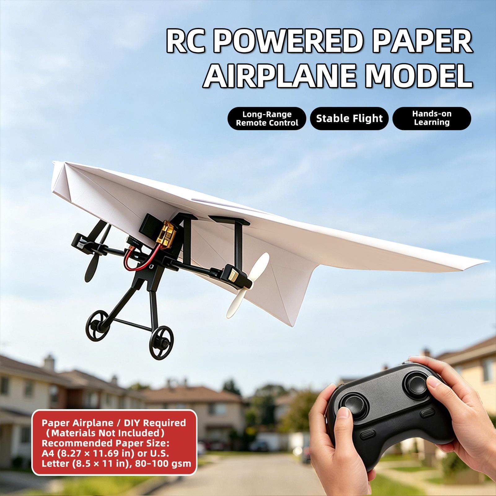 DIY RC紙飛行機キット、ジャイロスタビライザー付き電動リ - Diy Electronics For Kids のレビューと価格