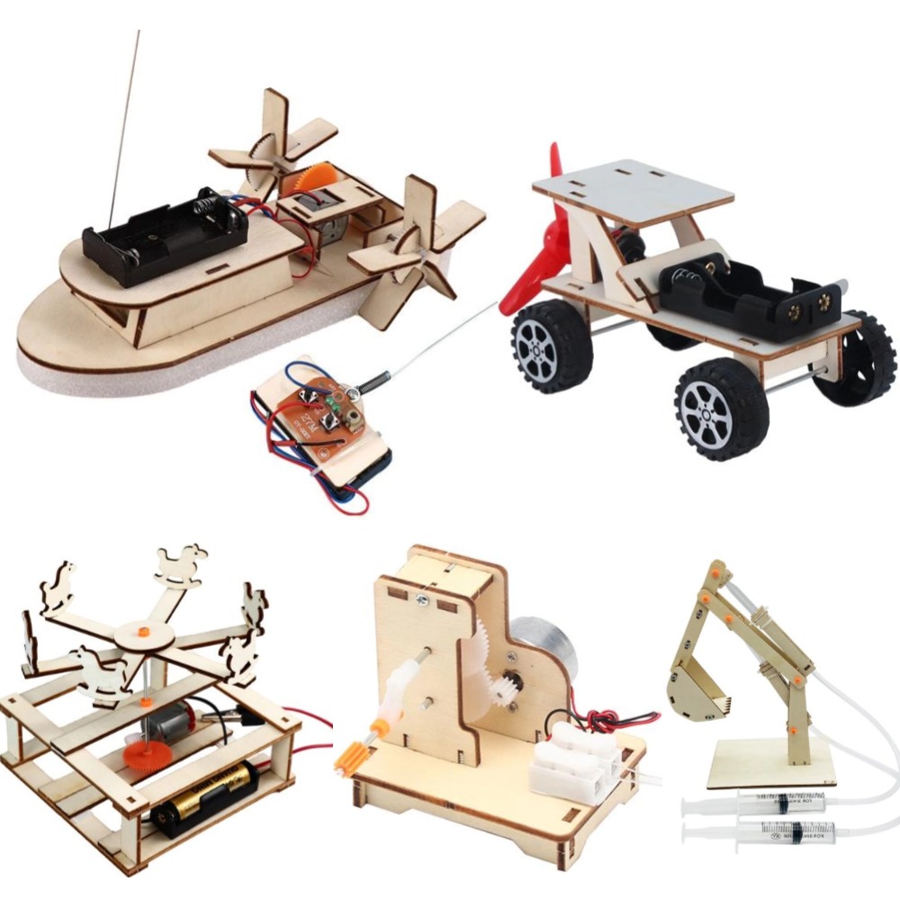 子供のためのDIY木製ボートモデル科学玩具、電気ステム、教育 - Diy Electronics For Kids のレビューと価格