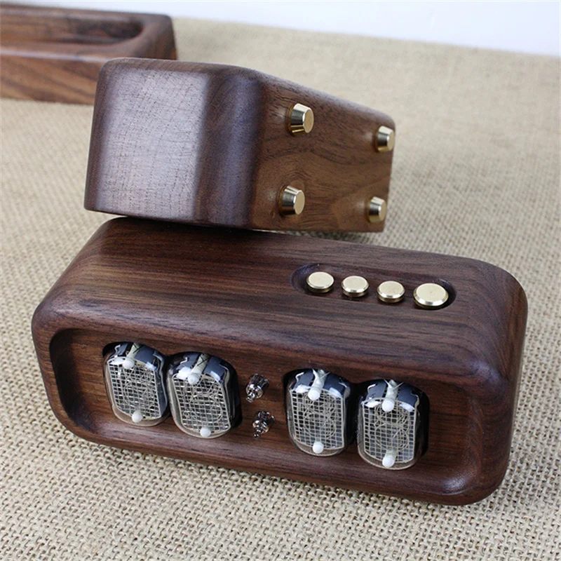 ブラックウォールナット無垢材グローデジタル管時計ヴィンテージ - Diy Electronics Desk のレビューと価格
