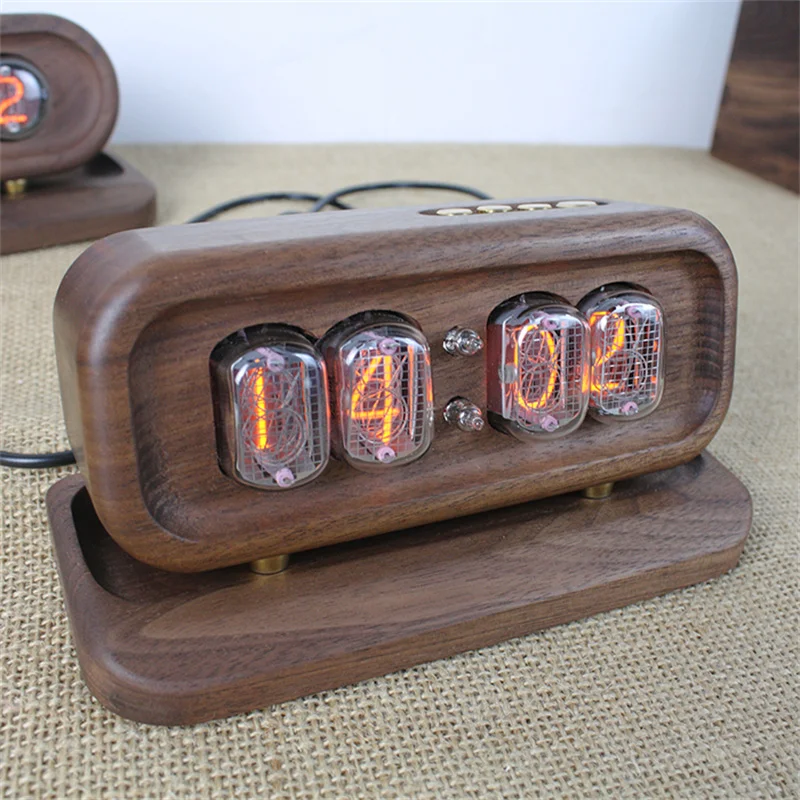 ブラックウォールナット無垢材グローデジタル管時計ヴィンテージ - Diy Electronics Desk のレビューと価格
