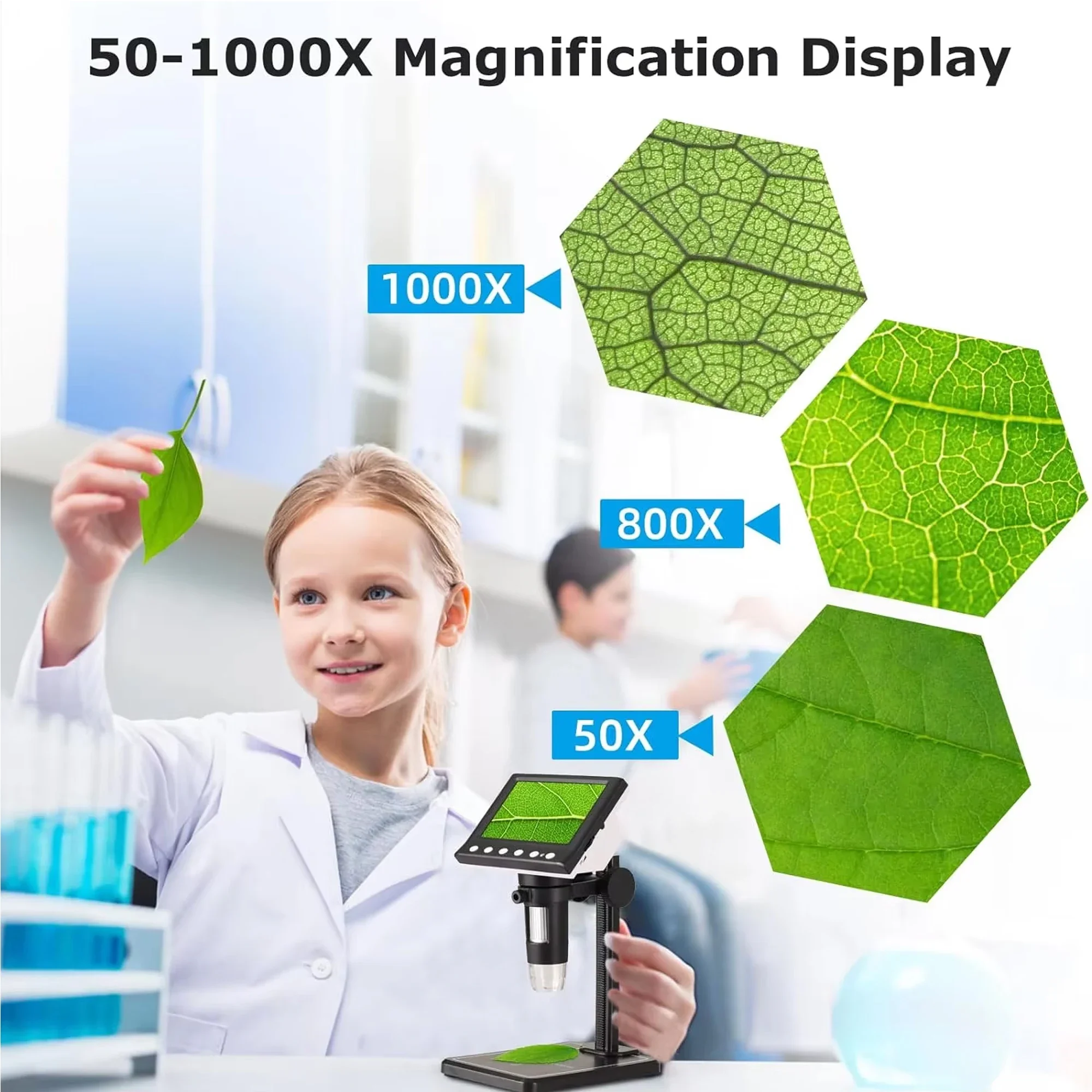 検査用顕微鏡 1000倍拡大 8 LED照明付き 32GBメ - Diy Electronics Microscope のレビューと価格