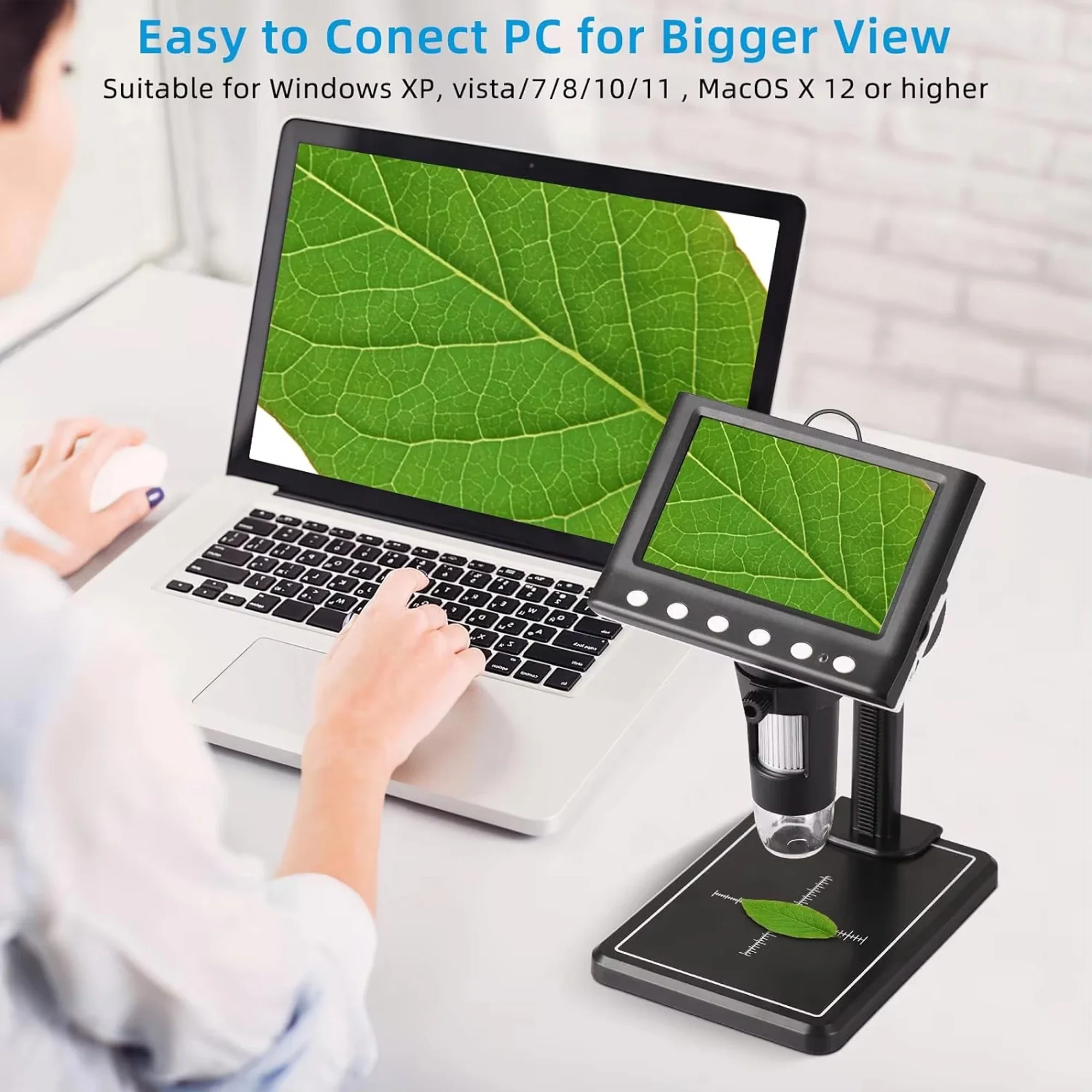 検査用顕微鏡 1000倍拡大 8 LED照明付き 32GBメ - Diy Electronics Microscope のレビューと価格