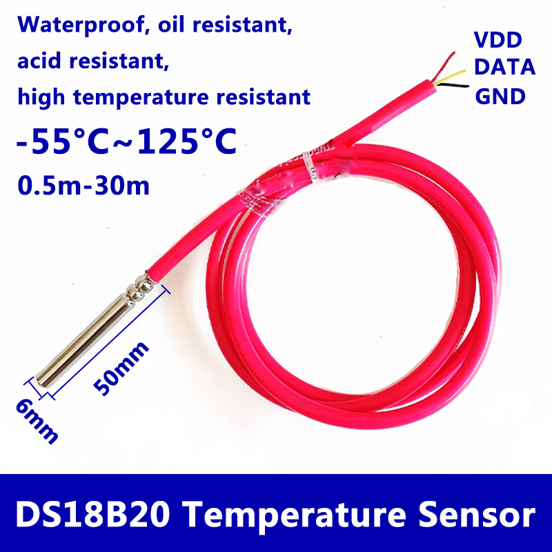 DS18B20 防水デジタル温度センサー 6 ミリメートル  - Ds18B20 Temperature Sensor のレビューと価格